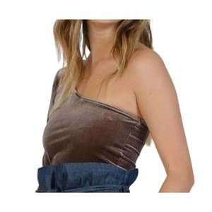 NEW LUCCA one shoulder velvet top in mink